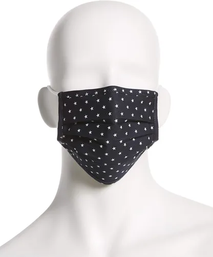 Vista 6 de Perry Ellis - Cubrebocas estándar de tela plisada, reutilizables (paquete de 3, estampados y colores surtidos)