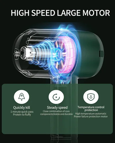 Vista 4 de Mezclador de mano eléctrico, pequeño mezclador de mano para el hogar, batidor de huevos de cocina adecuado para mezclar crema, pastel y mantequilla