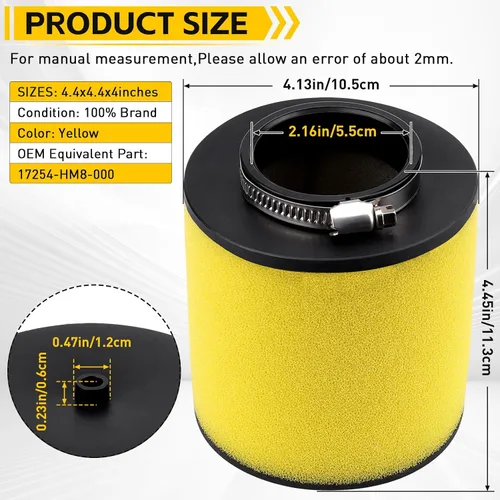 Vista 3 de TRX 250 Filtro de Aire de Reemplazo para Honda Recon 250 TRX250 TRX250TE TRX250TM ATV Sportrax 250 TRX250EX TRX250X RECON 250 17254-HM8-000