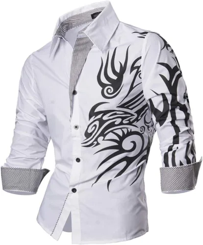 Vista 118 de jeansian - Camisas de manga larga de ajuste entallado para hombre (8397), con botones, informales y de vestir.