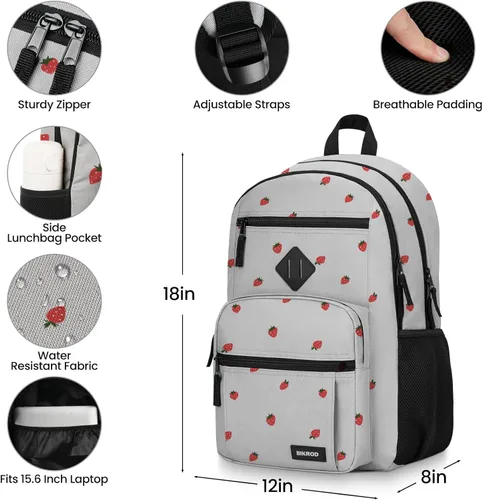 Vista 20 de BIKROD P28 - Mochila para portátil de 15.6 pulgadas, Beige, Moderno