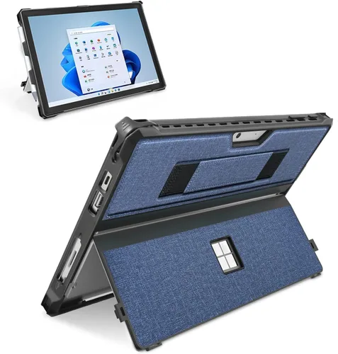 Vista 18 de Funda protectora resistente para Microsoft Surface Pro 7+/7/6/5/4/LTE de 12.3", con soporte para lápiz capacitivo y correa de mano, compatible