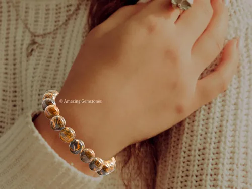 Vista 459 de Amazing Gemstone Crystal Bracelet for Women Men's Gifts - Protection Healing Crystal Bracelet - 8mm Gemstone Beaded Stretchable Bracelet Pulseras