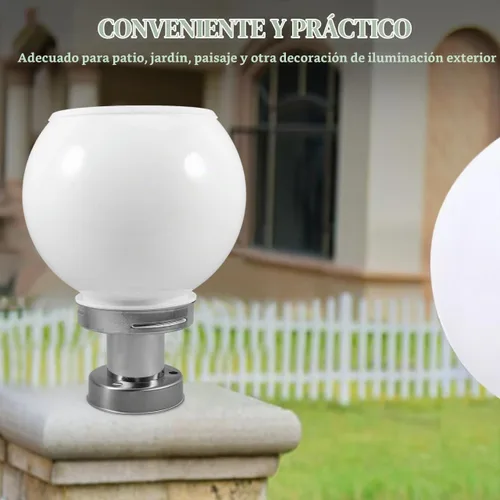 Vista 4 de Uonlytech Luz negra para poste al aire libre, luces de pilar alimentadas por energía solar con base de montaje en muelle, lámpara de césped