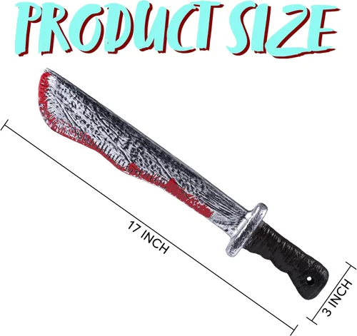 Vista 7 de Spooktacular Creations Accesorio de machete falso de Halloween, cuchillo de machete de plástico, juguete de arma de cuchillo falso para accesorios