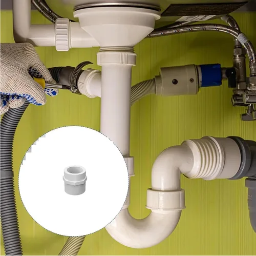 Vista 3 de 2 piezas de accesorios de tubería de PVC blanco, 2 '' NPT rosca hembra conector adaptador de tubería de PVC, acoplamiento de tubo roscado hembra