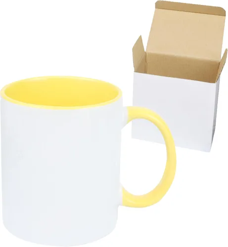 Vista 9 de Taza de café de cerámica de 11.0 onzas para sublimación, embalada en caja blanca