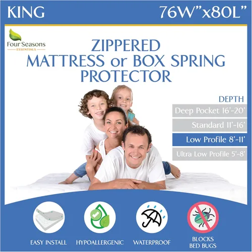 Vista 24 de Protector de colchón para sofá cama tamaño individual, 39 pulgadas de ancho x 72 pulgadas de largo x 5 pulgadas de profundidad, funda impermeable