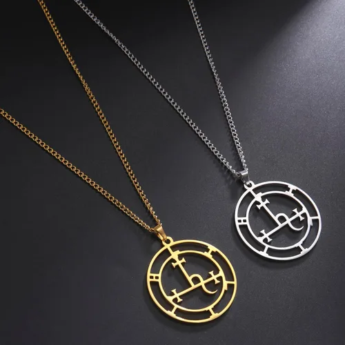 Vista 5 de EUEAVAN Sigil of Lilith Collar para mujeres y hombres Hécate gótico Lilith Diosa Sigil colgante Lucifer Signo mitología pagana joyería regalo