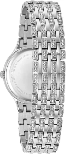Vista 3 de Bulova Crystal Pave 3-Hand Quartz Slim Case Watch
