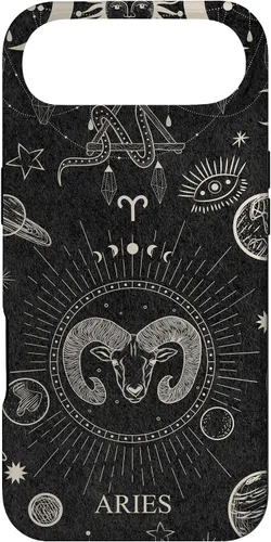 Vista 27 de Carcasa para iPhone 17 con signo del zodiaco astrológico y estético celestial de Aries
