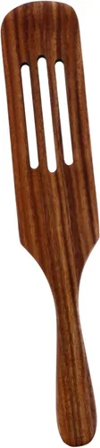 Vista 13 de Estilo europeo Mango largo Pala de madera Espátula ranurada Cocina Spurtle Madera Flipper Turner Madera Espátula Tarro Mantequilla Multifunción