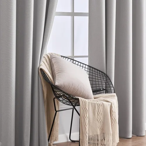 Vista 6 de MIULEE Cortinas con textura de lino de 90 pulgadas de largo, paneles de cortina para dormitorio/sala de estar, cortinas opacas con aislamiento