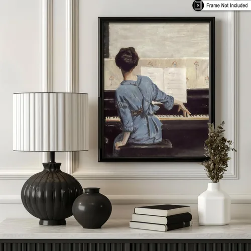 Vista 3 de Poster Master Póster de pintura vintage de The Keynote - Impresión retro de mujer a pie - Arte impresionista - Regalo para hombres y mujeres