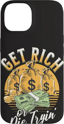 Vista 4 de Funda de dinero millonario para iPhone 12/12 Pro Get Rich or Die Trying Cash Hustle
