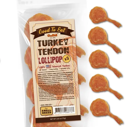 Vista 9 de Gootoe - Tendones de pavo, golosinas para perros para razas pequeñas, hueso (S), 1 libra