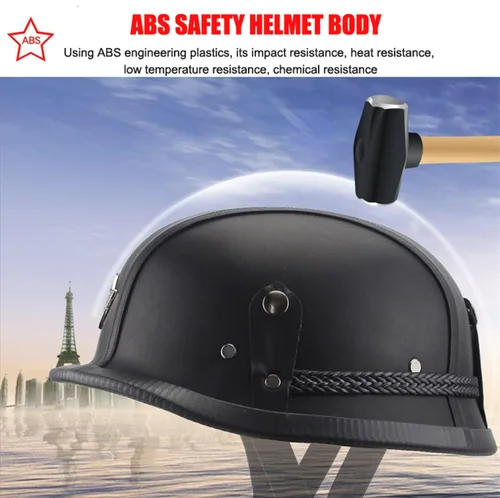 Vista 3 de Casco alemán para motocicleta, estilo retro, abierto de media cara, con gafas para adultos, hombres y mujeres, estilo Street Scooter Cruiser Jet