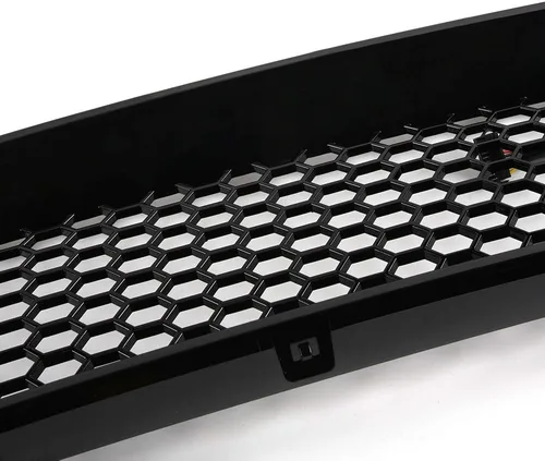 Vista 5 de PIT66 Rejilla superior de parachoques delantero con luces LED DRL de ventilación, compatible con Ford Mustang Honeycomb Mesh 2013-2014
