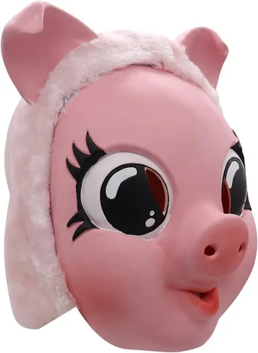 Vista 6 de Killing Eve Villanelle - Máscara de cerdo rosa para Halloween, disfraz de miedo