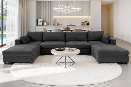 Vista 15 de 113" sofá seccional modular de gran tamaño del asiento profundo, sofá