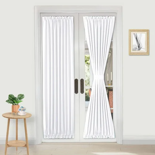 Vista 94 de DWCN Cortinas para Puertas Francesas – Cortinas opacas térmicas con bolsillo para barra para puertas con ventana de cristal, puertas de cocina