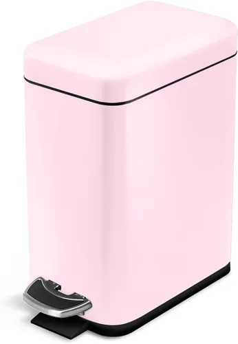 Vista 14 de Home Zone Living 1.3 galones pequeño cubo de basura para baño con tapa y pedal de paso, cesto de basura de acero inoxidable con diseño delgado