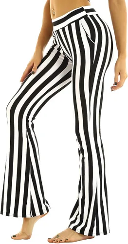 Vista 3 de CHICTRY - Pantalones de rayas para mujer color blanco y negro