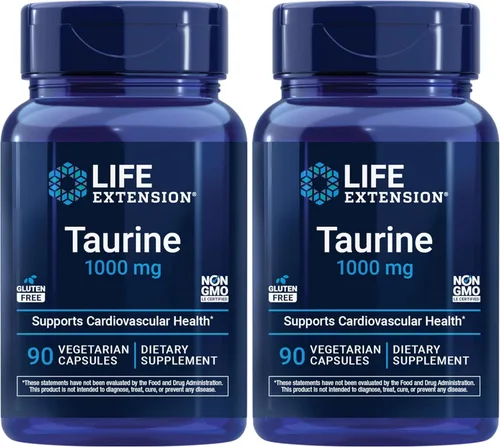 Vista 10 de Life Extension Taurina, suplemento de aminoácidos de taurina pura, salud del corazón, hígado y cerebro, longevidad, músculo y ejercicio, dosis
