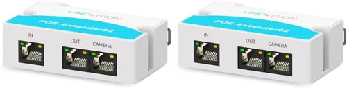 Vista 10 de LINOVISION Mini extensor POE de 2 puertos hasta 1000 pies de alimentación a través de Ethernet sobre cable Cat5/6, divisor POE a 2 dispositivos POE