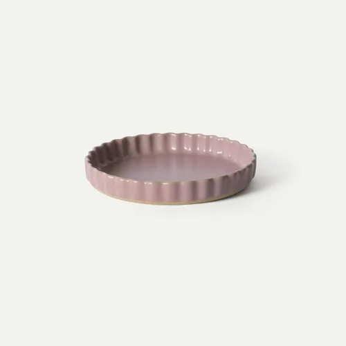 Vista 12 de MORA Molde de cerámica para tartas, fuente grande de porcelana de 9.5 pulgadas para tartas, quiche, pastel, flan, etc. Borde acanalado con volantes