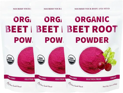 Vista 2 de Polvo de Raíz de Remolacha Orgánica Chérie Sweet Heart – Crudo, Sin OMG, 1 LB – Aumento Natural de Energía, Apoya la Circulación, Desintoxicación