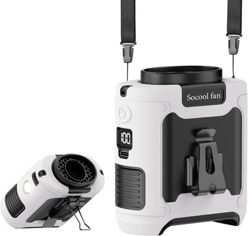 Vista 16 de Socool Ventilador de cintura portátil de 10000 mAh con clip en ventiladores personales recargables, ventilador de camisa de cinturón portátil