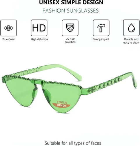 Vista 6 de OLIN Yoela Triangle Rimless Sunglasses One Piece Colored Transparent Sunglasses For Women and Men