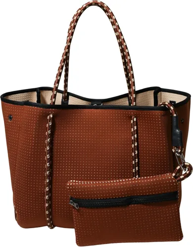 Vista 11 de POPUPS Bolso grande de neopreno para mujer - Bolso de mano de diseñador para todos los días, para el trabajo, la playa y viajes con bolsillos