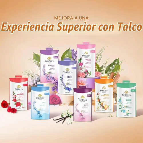 Vista 8 de Talco perfumado de Yardley con aroma a sándalo, de 250 g