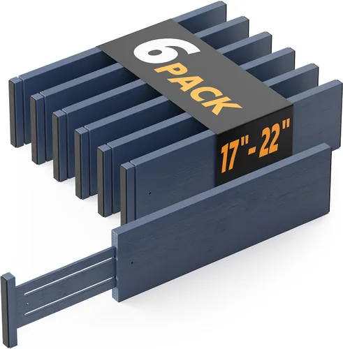 Vista 12 de SpaceAid - Separadores de cajones de bambú para cómoda de 6 piezas, organizadores de cajones ajustables de 4.65" de alto, 12.5"-17" de ancho