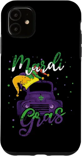 Vista 5 de Funda para iPhone 15 Truck Jester 2024 Mardi Festival Parade Beads Mardi Gras