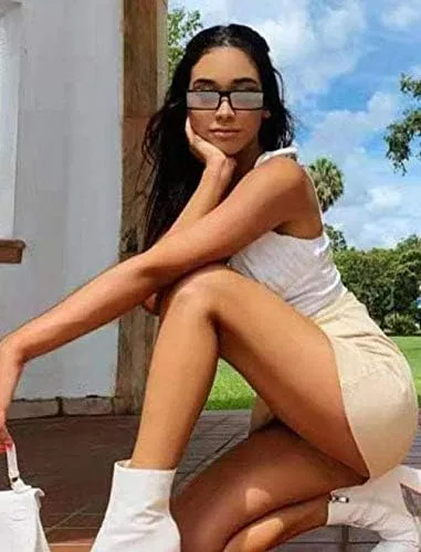 Vista 6 de FEISEDY Cool Rectangular Gafas de sol con lentes laterales hombres mujeres tendencia retro gafas de sol B2739