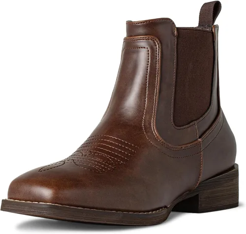 Vista 10 de J's.o.l.e - Botas vaqueras para hombre con punta cuadrada Chelsea Negro