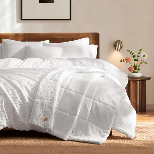 Vista 7 de UGG Nita - Manta para sofá, forro polar de lujo, 50 x 70 pulgadas, color Blanco