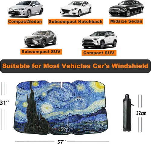 Vista 21 de Parasol plegable para parabrisas de auto para ventana delantera Sombrilla para parabrisas de auto Visor solar para parabrisas 2025 Accesorios