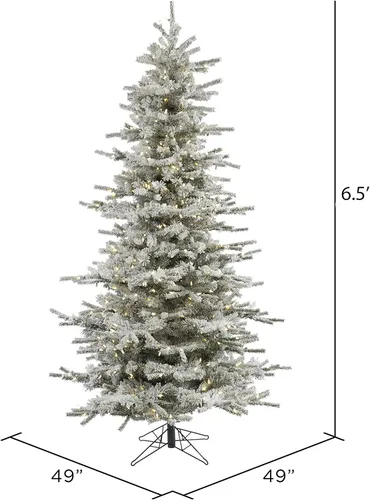 Vista 5 de Vickerman Árbol navideño delgado, artificial, con nieve artificial, 45 pulgadas.