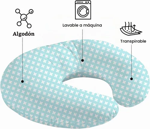 Vista 5 de Little Grape Land Juego de 2 fundas de almohada de algodón para lactancia, suaves y transpirables, extraíbles para almohadas de alimentación, fundas