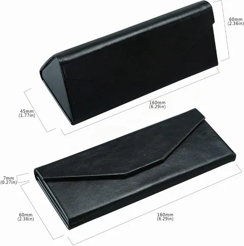 Vista 3 de VisionGlobal Paquete de 2 fundas rígidas para lentes con diseño plegable, funda portátil para gafas de sol para protección de lentes, ligera