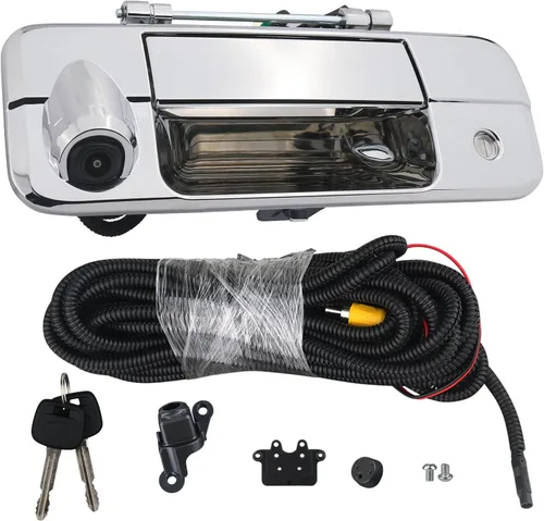 Vista 4 de Osompar Manija de portón trasero con cámara de respaldo y cilindro de cerradura con llave Compatible con Toyota Tundra 2007-2013 Manija de puerta
