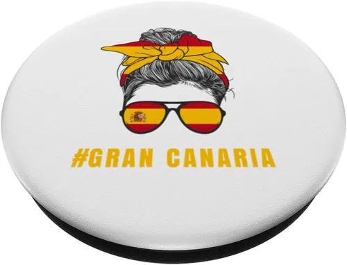 Vista 2 de Gran Canaria Spanish Lady Spain Flag PopSockets Adhesive PopGrip