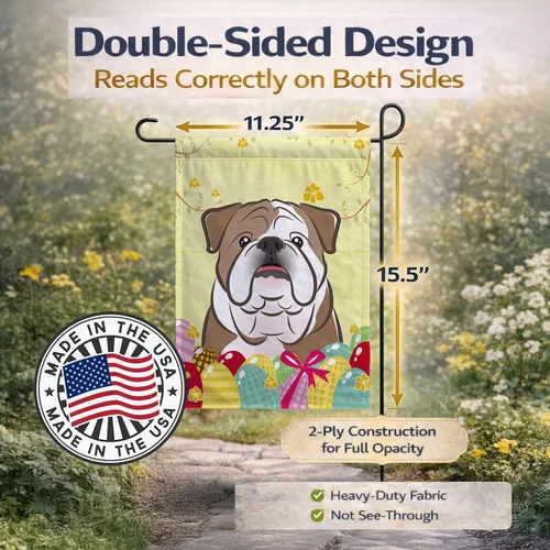 Vista 852 de Caroline's Treasures BB1923GF Bandera decorativa para jardín con diseño de Border Collie, para caza de huevos de Pascua, para jardín, jardín, patio