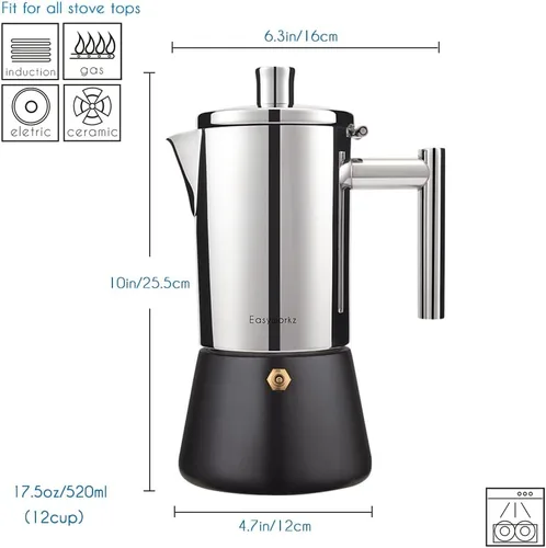 Vista 3 de Easyworkz Cuchara de café retro de acero inoxidable con mango de nogal negro, 0.35 oz - cuchara medidora (Vintage)