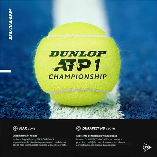 Vista 4 de DUNLOP Pelotas de tenis ATP Extra Duty (estuche)