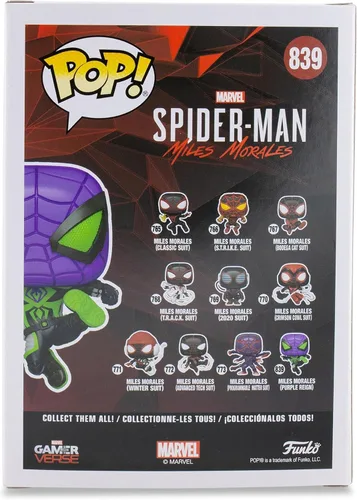 Vista 7 de Funko Pop! Games: Marvel's Spider-Man: Miles Morales - Traje de lluvia púrpura Miles